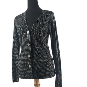 Tory Burch cardigan light weight wool oversized buttons y2k luxury preppy sz sm